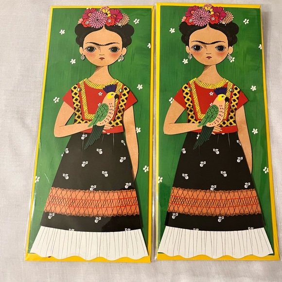 OF UNUSUAL KIND’ TWO FRIDA MAILABLE MOVEABLE PAPER DOLL BLANK CARD WITH ENVELOPE - Picture 5 of 7